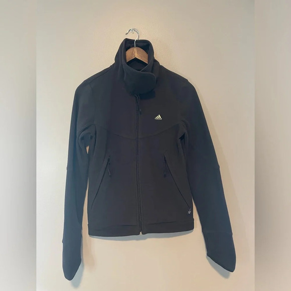 Women’s Adidas fleece zip-up sweater black size XS - Picture 8 of 9